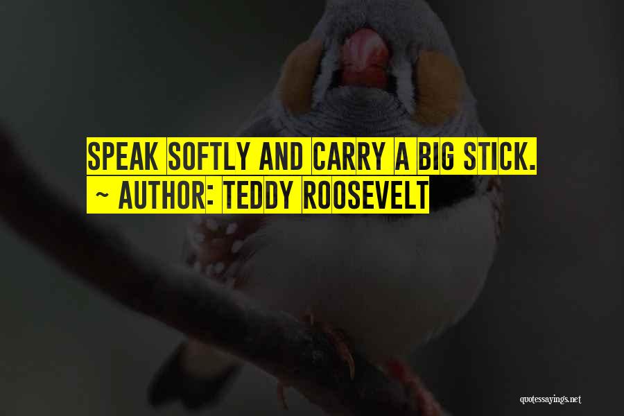 Teddy Roosevelt Quotes: Speak Softly And Carry A Big Stick.