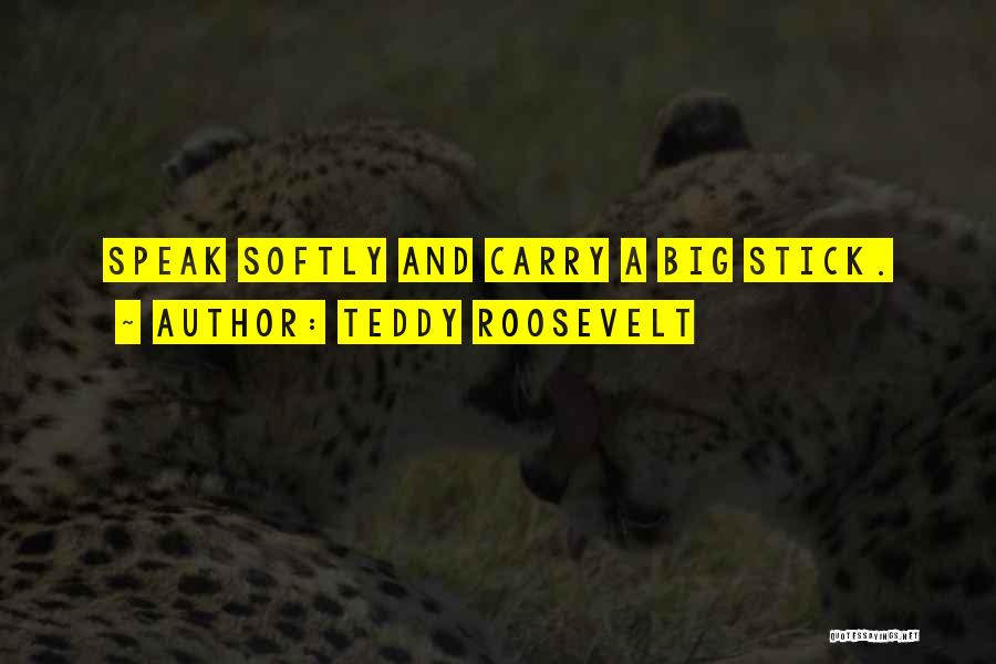 Teddy Roosevelt Quotes: Speak Softly And Carry A Big Stick.