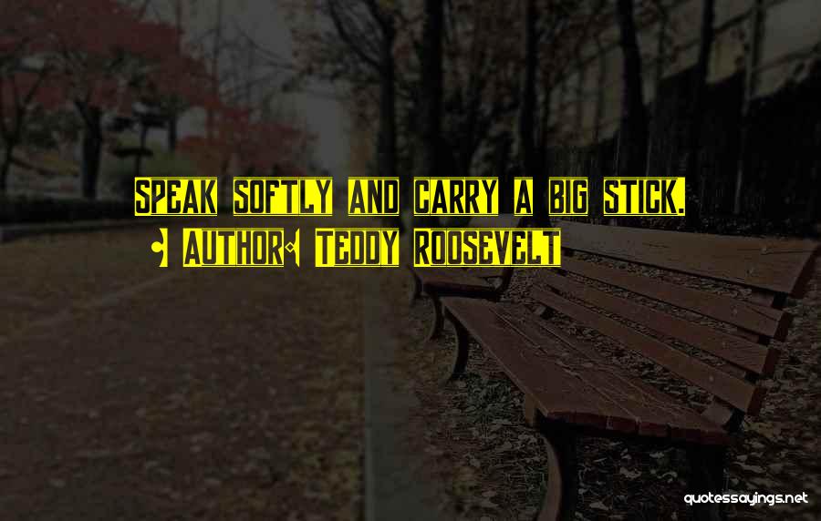 Teddy Roosevelt Quotes: Speak Softly And Carry A Big Stick.