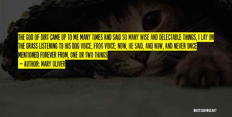 Mary Oliver Quotes: The God Of Dirt Came Up To Me Many Times And Said So Many Wise And Delectable Things, I Lay