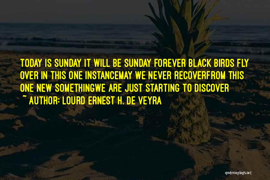 Lourd Ernest H. De Veyra Quotes: Today Is Sunday It Will Be Sunday Forever Black Birds Fly Over In This One Instancemay We Never Recoverfrom This