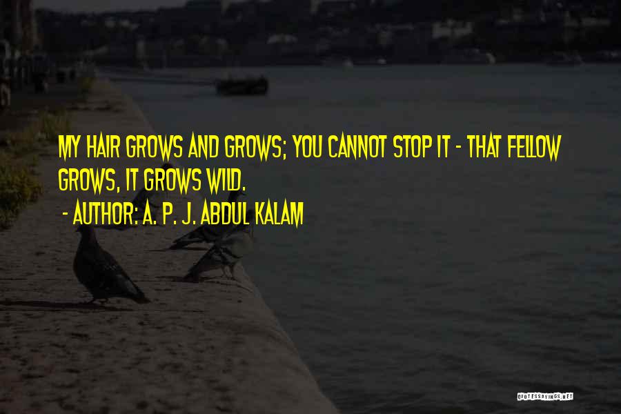 A. P. J. Abdul Kalam Quotes: My Hair Grows And Grows; You Cannot Stop It - That Fellow Grows, It Grows Wild.