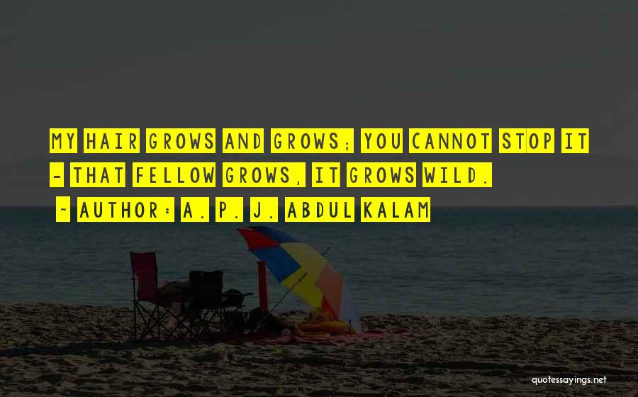 A. P. J. Abdul Kalam Quotes: My Hair Grows And Grows; You Cannot Stop It - That Fellow Grows, It Grows Wild.