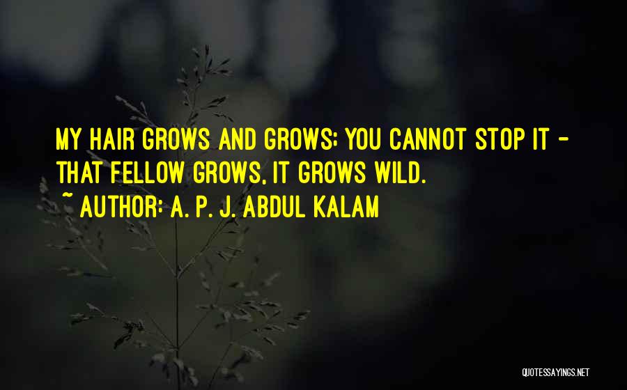 A. P. J. Abdul Kalam Quotes: My Hair Grows And Grows; You Cannot Stop It - That Fellow Grows, It Grows Wild.