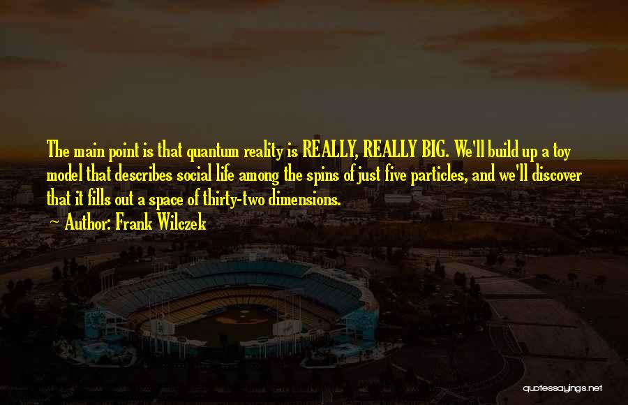 Frank Wilczek Quotes: The Main Point Is That Quantum Reality Is Really, Really Big. We'll Build Up A Toy Model That Describes Social