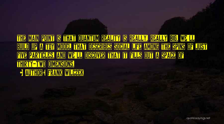 Frank Wilczek Quotes: The Main Point Is That Quantum Reality Is Really, Really Big. We'll Build Up A Toy Model That Describes Social