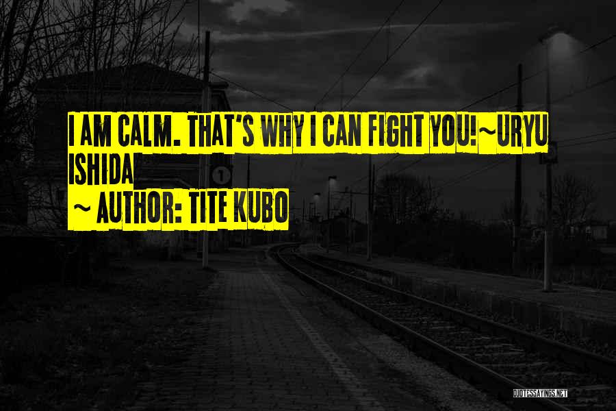 Tite Kubo Quotes: I Am Calm. That's Why I Can Fight You!~uryu Ishida
