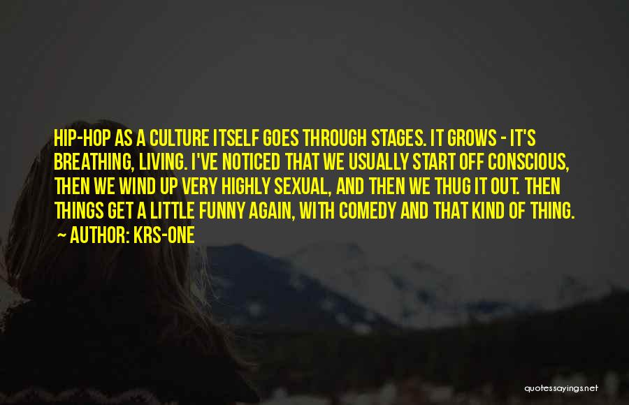 KRS-One Quotes: Hip-hop As A Culture Itself Goes Through Stages. It Grows - It's Breathing, Living. I've Noticed That We Usually Start