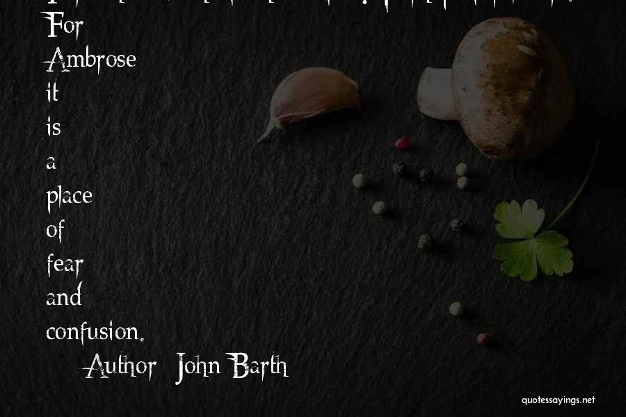 John Barth Quotes: For Whom Is The Funhouse Fun? Perhaps For Lovers. For Ambrose It Is A Place Of Fear And Confusion.