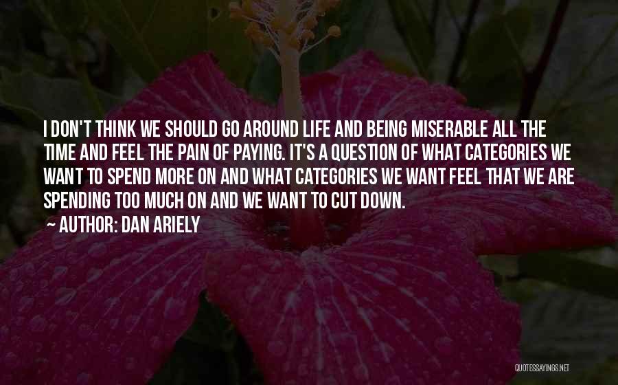 Dan Ariely Quotes: I Don't Think We Should Go Around Life And Being Miserable All The Time And Feel The Pain Of Paying.