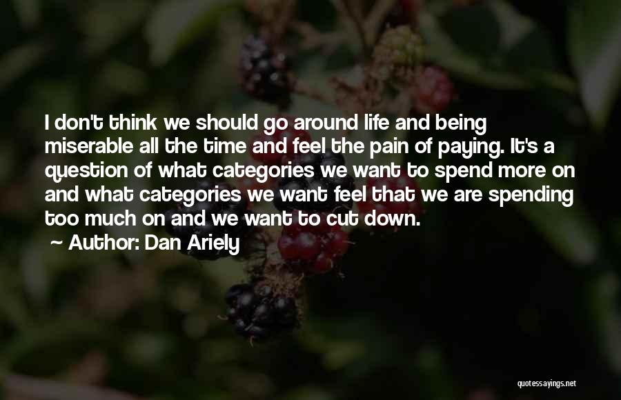 Dan Ariely Quotes: I Don't Think We Should Go Around Life And Being Miserable All The Time And Feel The Pain Of Paying.