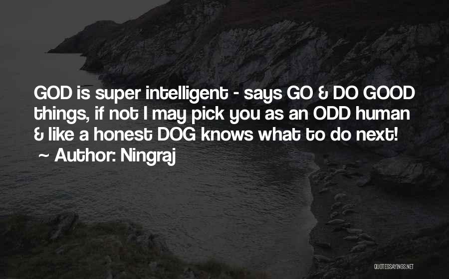 Ningraj Quotes: God Is Super Intelligent - Says Go & Do Good Things, If Not I May Pick You As An Odd