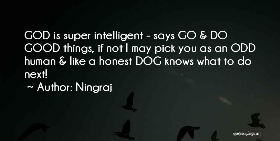 Ningraj Quotes: God Is Super Intelligent - Says Go & Do Good Things, If Not I May Pick You As An Odd