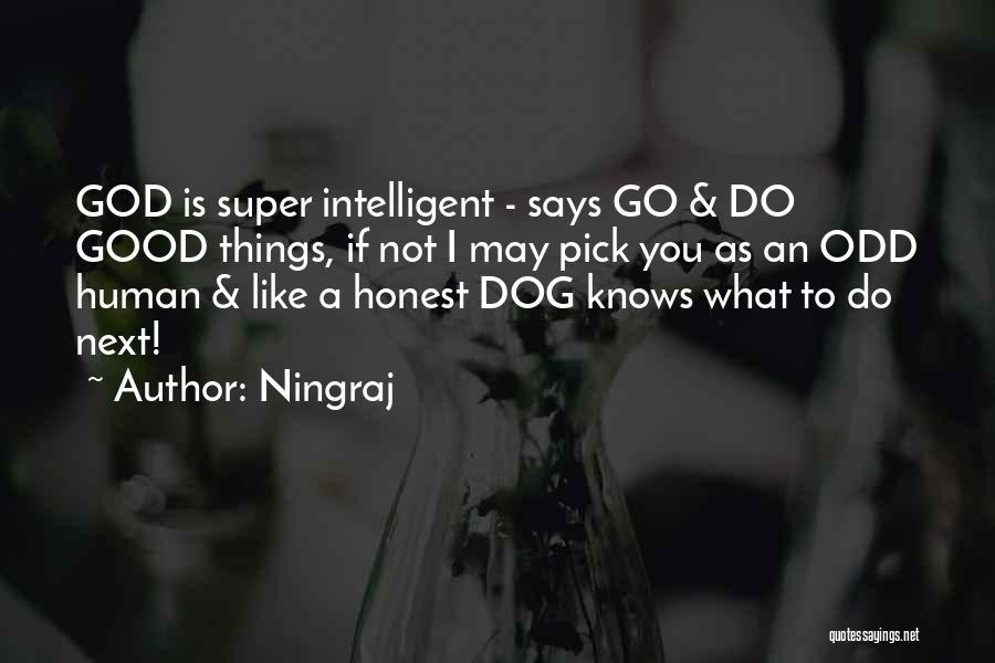 Ningraj Quotes: God Is Super Intelligent - Says Go & Do Good Things, If Not I May Pick You As An Odd