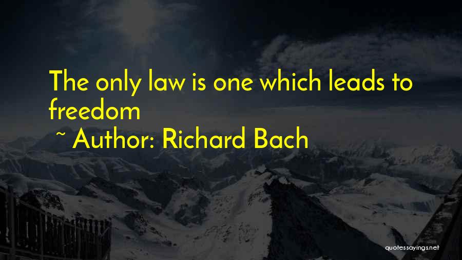 Richard Bach Quotes: The Only Law Is One Which Leads To Freedom