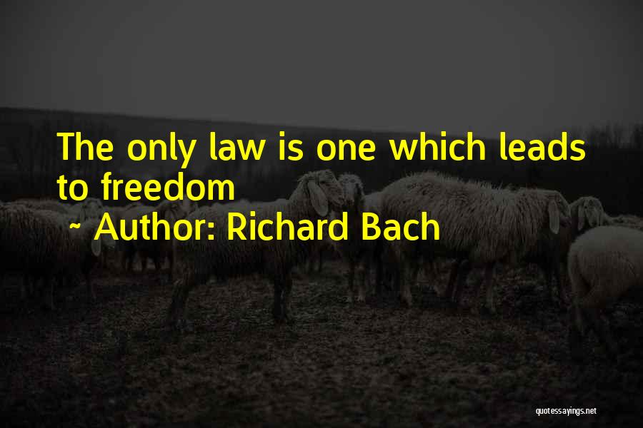 Richard Bach Quotes: The Only Law Is One Which Leads To Freedom