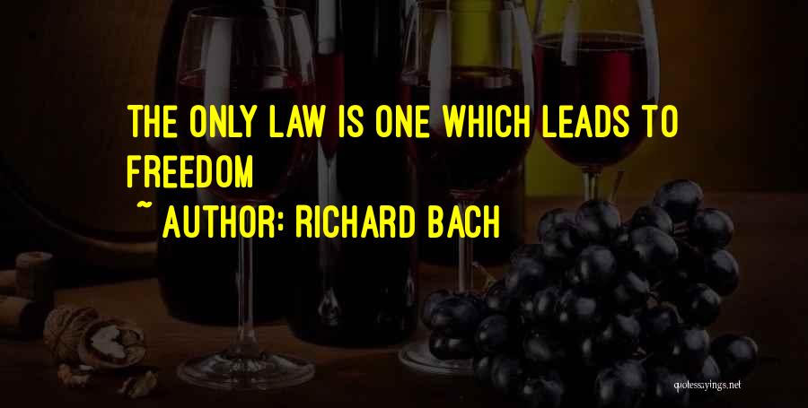 Richard Bach Quotes: The Only Law Is One Which Leads To Freedom