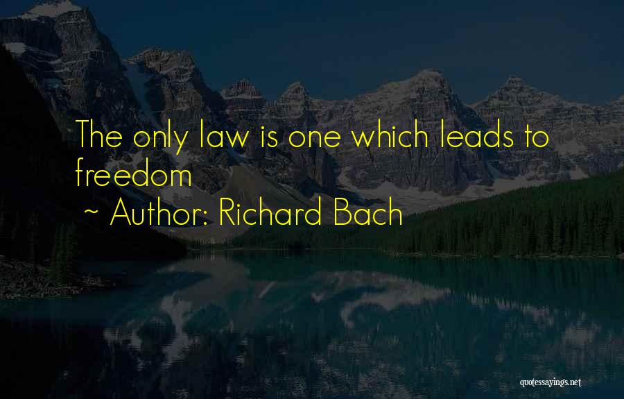 Richard Bach Quotes: The Only Law Is One Which Leads To Freedom