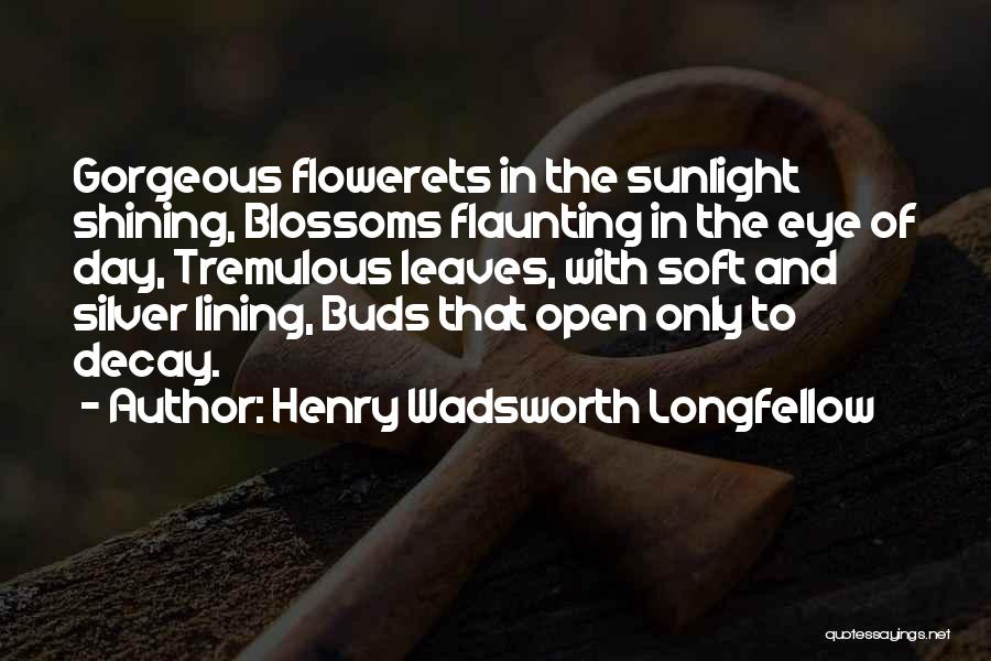 Henry Wadsworth Longfellow Quotes: Gorgeous Flowerets In The Sunlight Shining, Blossoms Flaunting In The Eye Of Day, Tremulous Leaves, With Soft And Silver Lining,