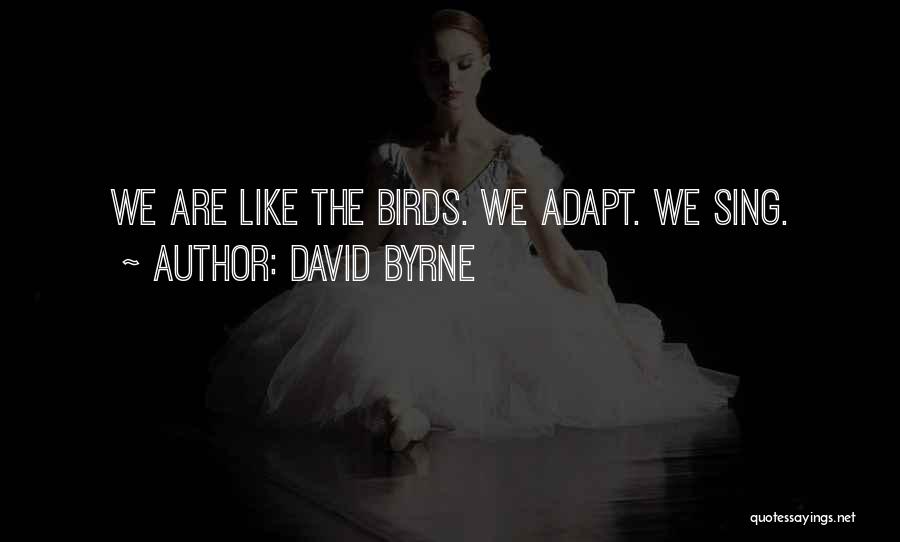 David Byrne Quotes: We Are Like The Birds. We Adapt. We Sing.