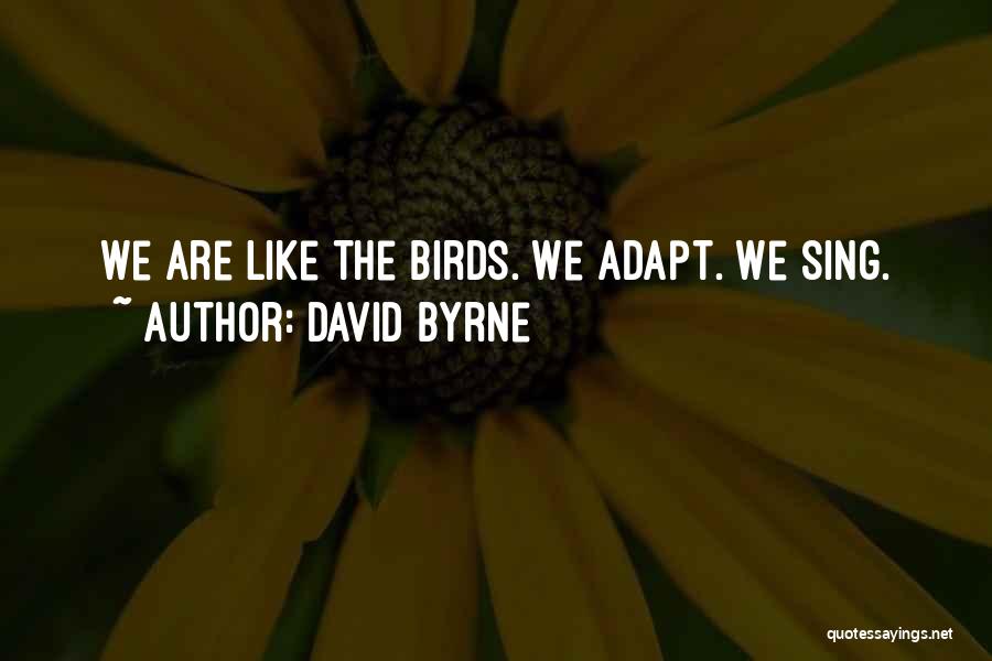 David Byrne Quotes: We Are Like The Birds. We Adapt. We Sing.