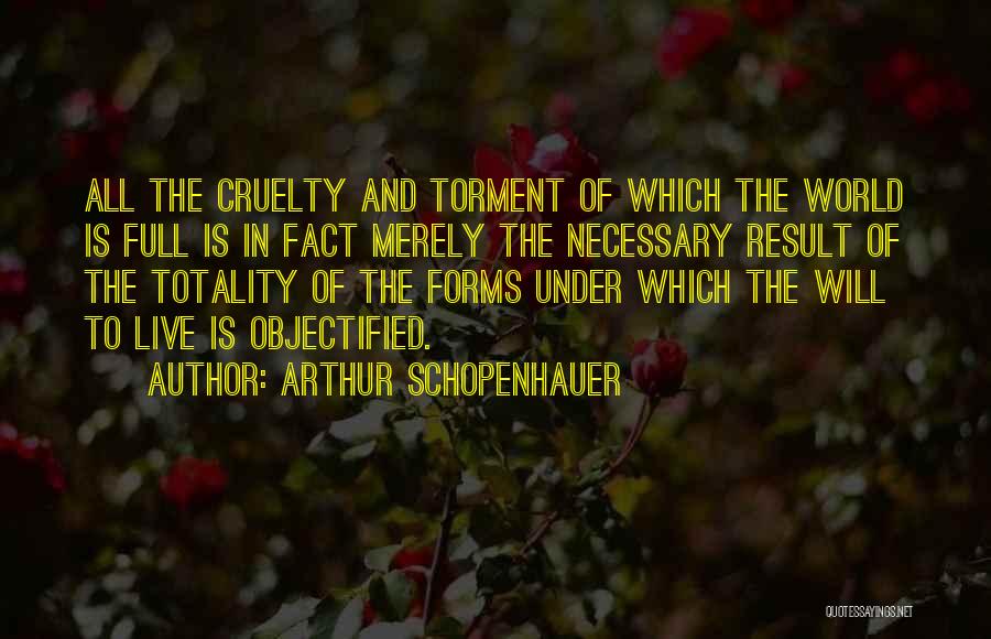 Arthur Schopenhauer Quotes: All The Cruelty And Torment Of Which The World Is Full Is In Fact Merely The Necessary Result Of The