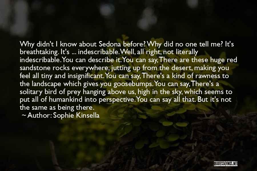 Sophie Kinsella Quotes: Why Didn't I Know About Sedona Before? Why Did No One Tell Me? It's Breathtaking. It's ... Indescribable.well, All Right,