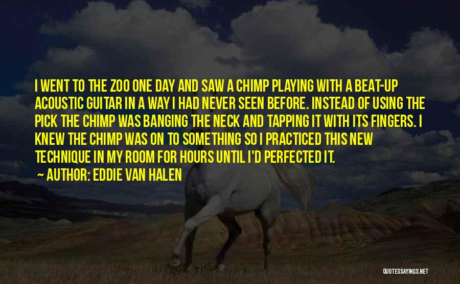 Eddie Van Halen Quotes: I Went To The Zoo One Day And Saw A Chimp Playing With A Beat-up Acoustic Guitar In A Way