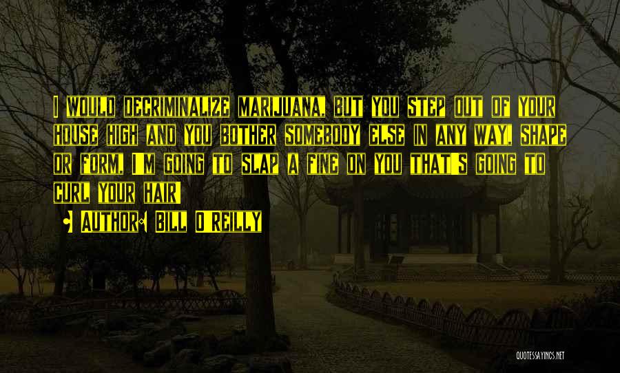 Bill O'Reilly Quotes: I Would Decriminalize Marijuana, But You Step Out Of Your House High And You Bother Somebody Else In Any Way,