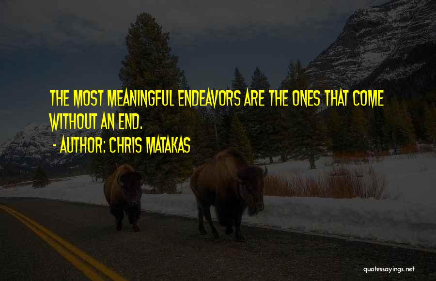 Chris Matakas Quotes: The Most Meaningful Endeavors Are The Ones That Come Without An End.