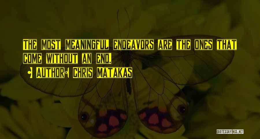 Chris Matakas Quotes: The Most Meaningful Endeavors Are The Ones That Come Without An End.