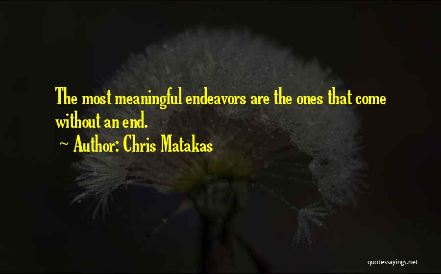 Chris Matakas Quotes: The Most Meaningful Endeavors Are The Ones That Come Without An End.