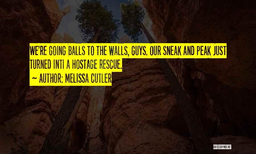 Melissa Cutler Quotes: We're Going Balls To The Walls, Guys. Our Sneak And Peak Just Turned Inti A Hostage Rescue.