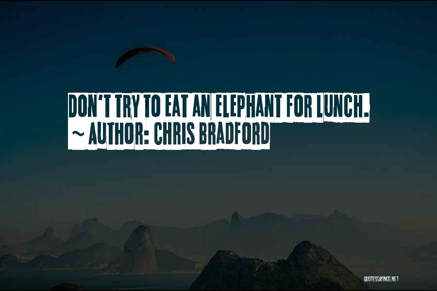 Chris Bradford Quotes: Don't Try To Eat An Elephant For Lunch.
