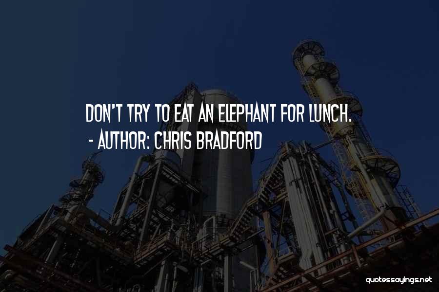 Chris Bradford Quotes: Don't Try To Eat An Elephant For Lunch.