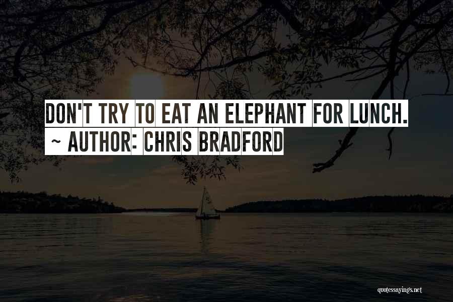 Chris Bradford Quotes: Don't Try To Eat An Elephant For Lunch.