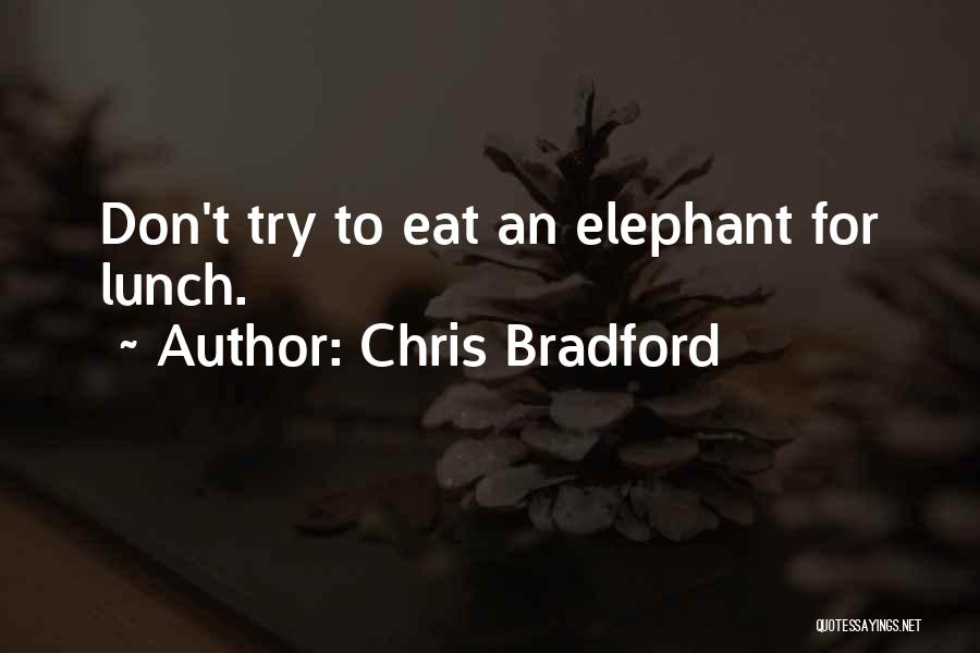 Chris Bradford Quotes: Don't Try To Eat An Elephant For Lunch.