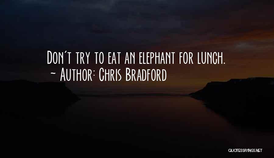 Chris Bradford Quotes: Don't Try To Eat An Elephant For Lunch.