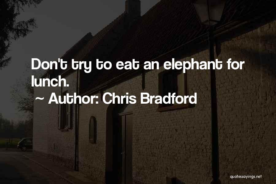 Chris Bradford Quotes: Don't Try To Eat An Elephant For Lunch.