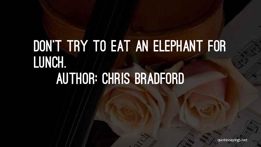 Chris Bradford Quotes: Don't Try To Eat An Elephant For Lunch.