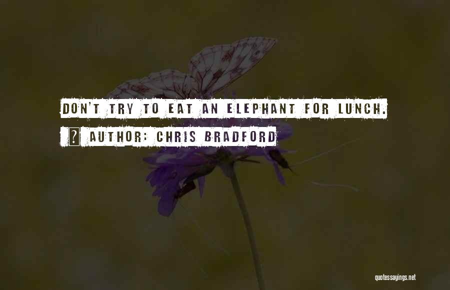 Chris Bradford Quotes: Don't Try To Eat An Elephant For Lunch.