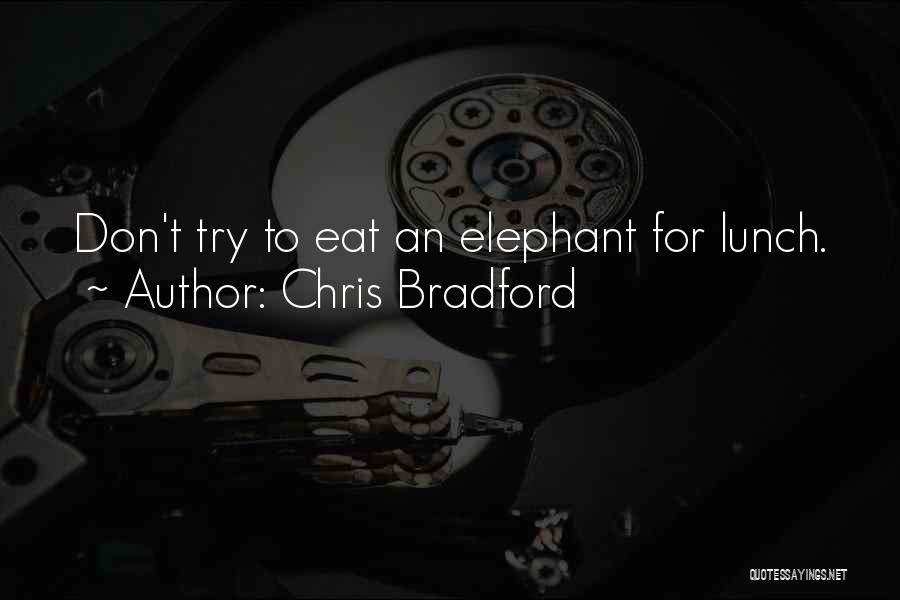 Chris Bradford Quotes: Don't Try To Eat An Elephant For Lunch.