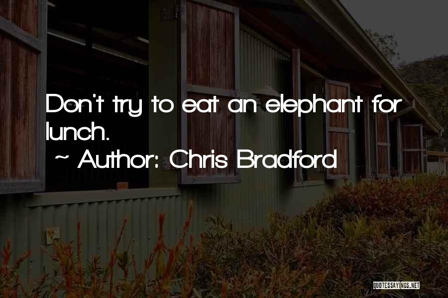 Chris Bradford Quotes: Don't Try To Eat An Elephant For Lunch.