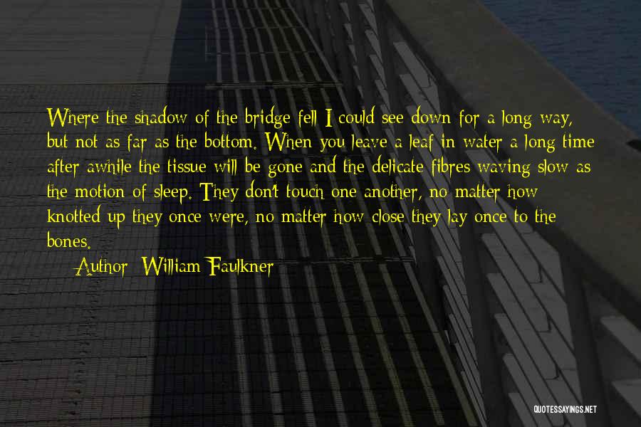 William Faulkner Quotes: Where The Shadow Of The Bridge Fell I Could See Down For A Long Way, But Not As Far As