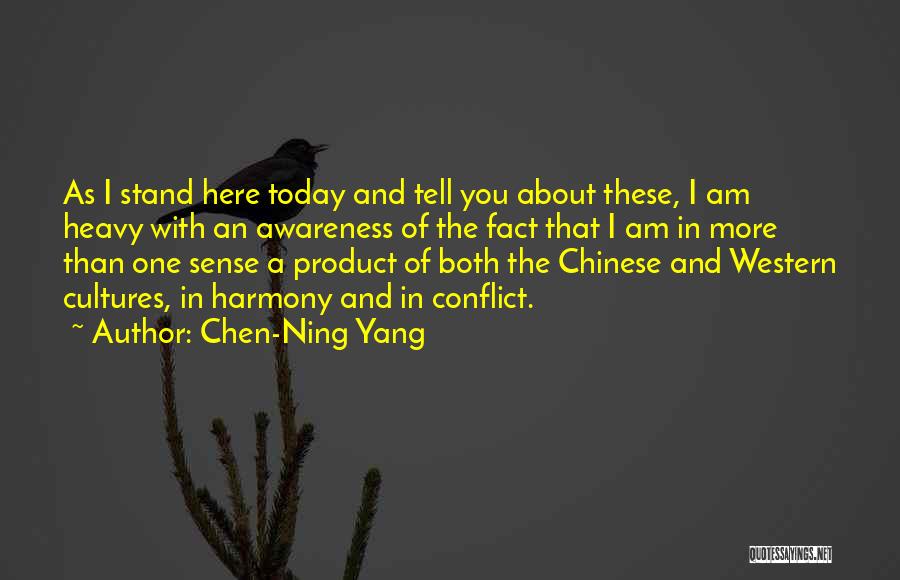 Chen-Ning Yang Quotes: As I Stand Here Today And Tell You About These, I Am Heavy With An Awareness Of The Fact That