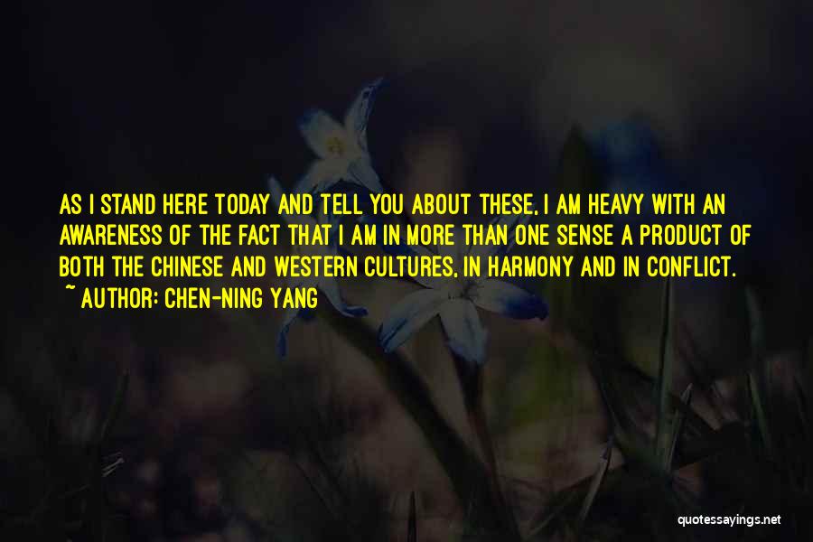 Chen-Ning Yang Quotes: As I Stand Here Today And Tell You About These, I Am Heavy With An Awareness Of The Fact That