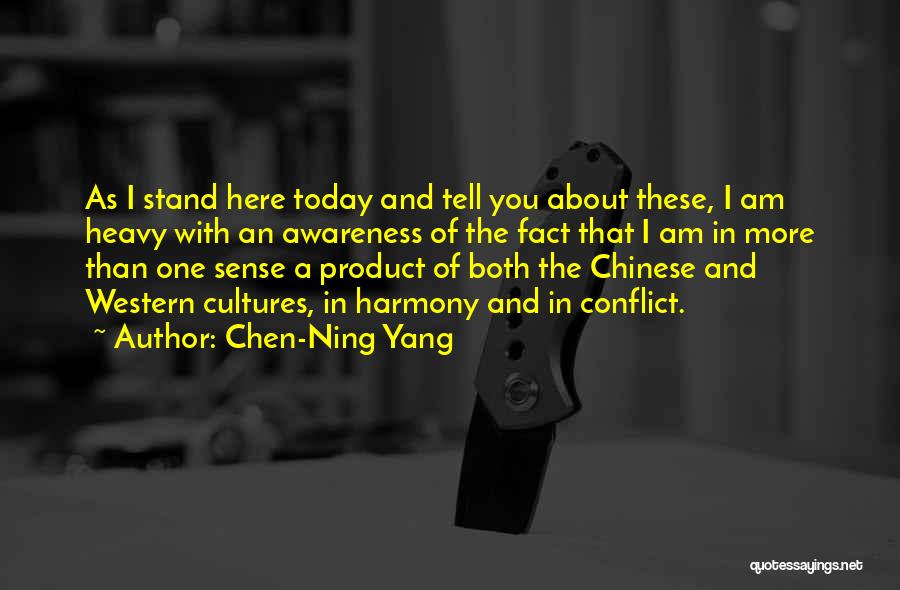 Chen-Ning Yang Quotes: As I Stand Here Today And Tell You About These, I Am Heavy With An Awareness Of The Fact That