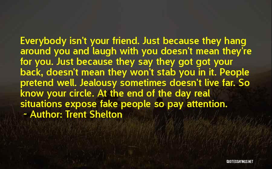 Trent Shelton Quotes: Everybody Isn't Your Friend. Just Because They Hang Around You And Laugh With You Doesn't Mean They're For You. Just