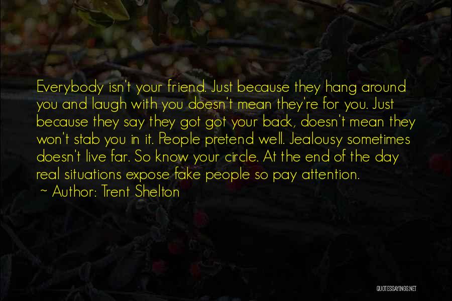 Trent Shelton Quotes: Everybody Isn't Your Friend. Just Because They Hang Around You And Laugh With You Doesn't Mean They're For You. Just