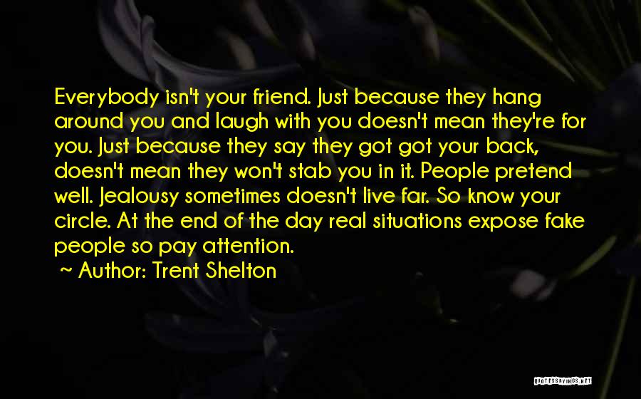 Trent Shelton Quotes: Everybody Isn't Your Friend. Just Because They Hang Around You And Laugh With You Doesn't Mean They're For You. Just